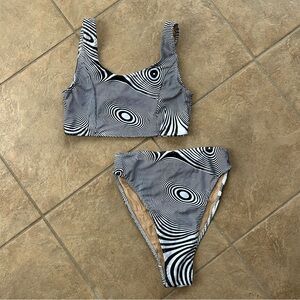 Black & White Swirl Rave / Bikini Set